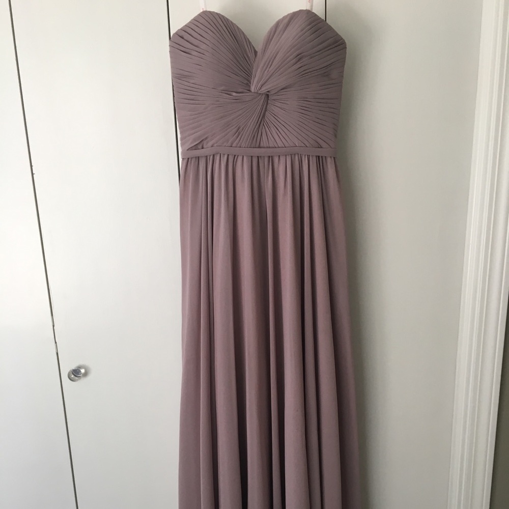 Taupe maxi dress/bridesmaid dress